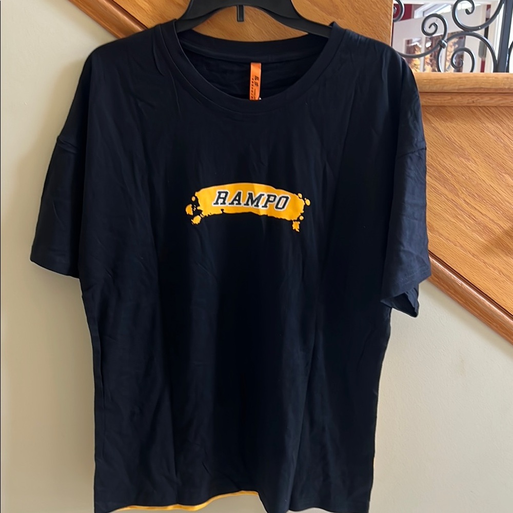 Rampo Black T-Shirt with Yellow Graphic Size XXL new With Tags